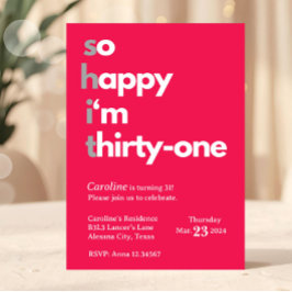 Invitación de cumpleaños número 31 para ella trein