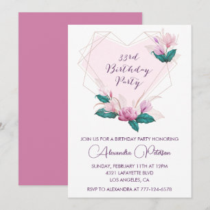 invitación de cumpleaños número 33 Elegante Boho r