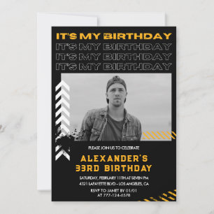 invitación de cumpleaños número 33 para hombres Fo