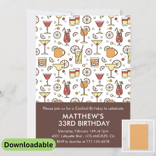 invitación de cumpleaños número 33 Patrón elegante