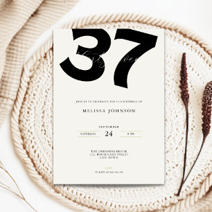 Invitación de cumpleaños número 37 minimalista - T