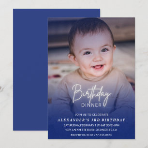 invitación de cumpleaños número 3 Cena de cumpleañ