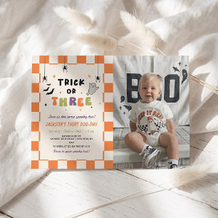 Invitación de cumpleaños número 3 con foto colorid