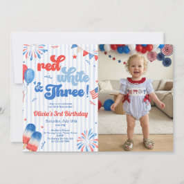 Invitación de cumpleaños número 3 con foto del 4 d