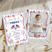 Invitación de cumpleaños número 3 con tema patriót