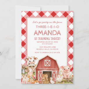 Invitación de cumpleaños número 3 de Animales de G