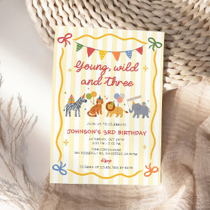 Invitación de cumpleaños número 3 de Joven Salvaje