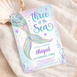 Invitación de cumpleaños número 3 de la Sirena del