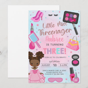 Invitación de cumpleaños número 3 de Miss Threenag