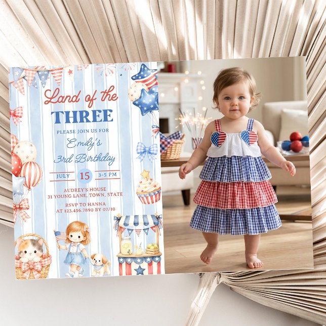 Invitación de cumpleaños número 3 de niña con raya (Subido por el creador)