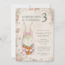 Invitación de cumpleaños número 3 de Somebunny