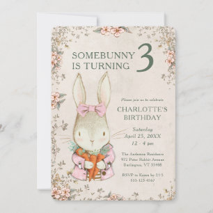 Invitación de cumpleaños número 3 de Somebunny