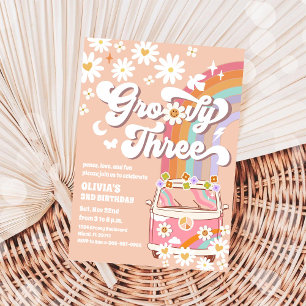 Invitación de cumpleaños número 3 Groovy