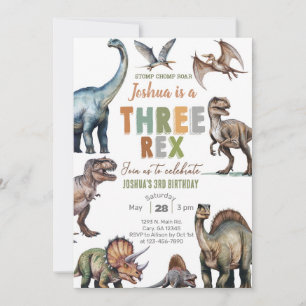 Invitación de cumpleaños número 3 para niño con di