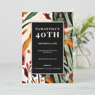Invitación de cumpleaños número 40 con estilo Trop