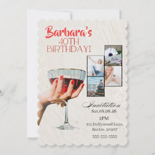 Invitación de cumpleaños número 40 con foto person