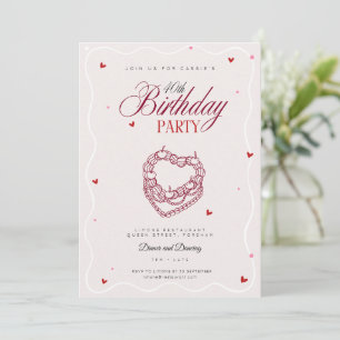 Invitación de cumpleaños número 40 con pastel de c