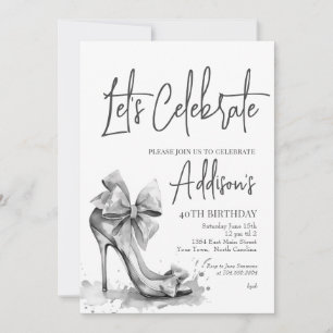 Invitación de cumpleaños número 40 con tacón alto 