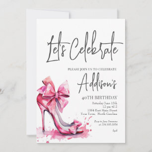 Invitación de cumpleaños número 40 con tacones alt