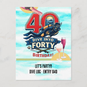 Invitación de cumpleaños número 40 de buceo