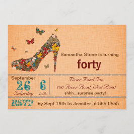 Invitación de cumpleaños número 40 de Butterflies 