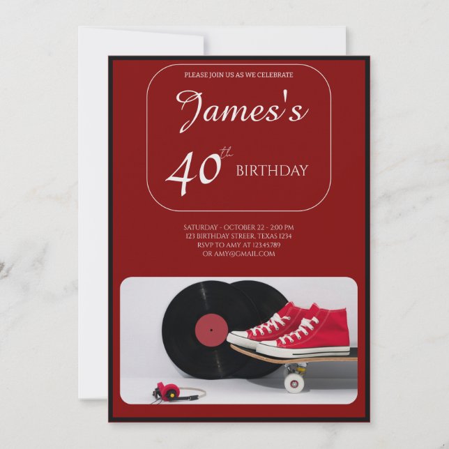 Invitación de cumpleaños número 40 de "Forever You (Anverso)