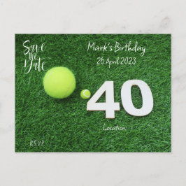 Invitación de Cumpleaños número 40 de Tenis "Save 