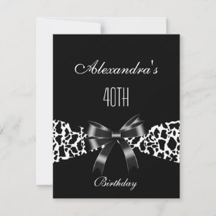 Invitación de cumpleaños número 40 de vaca negra b