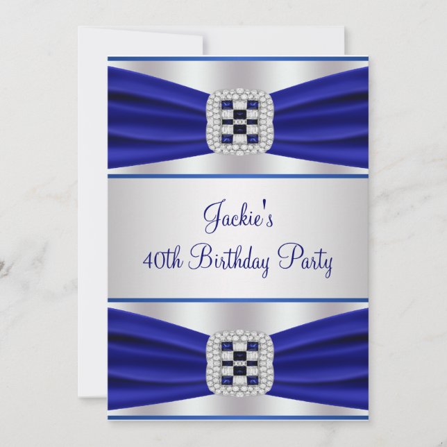 Invitación de cumpleaños número 40 de Zafiro Diama (Anverso)