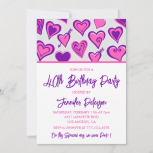Invitación de cumpleaños número 40 día de San Vale