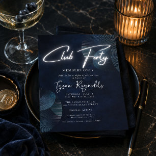 Invitación de cumpleaños número 40 moderna Club Fo
