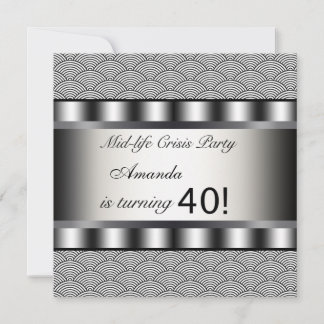 Invitación de cumpleaños número 40 negra