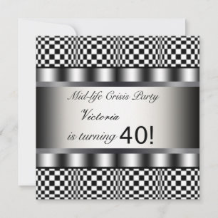 Invitación de cumpleaños número 40 negra