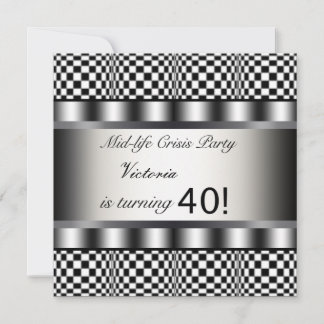 Invitación de cumpleaños número 40 negra