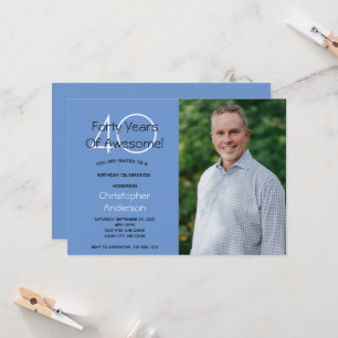 Invitación de cumpleaños número 40 para él con fot