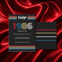 Invitación de cumpleaños número 40 retro de 1986 V