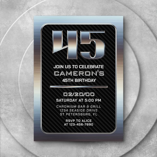 Invitación de cumpleaños número 45 para hombres (Subido por el creador)