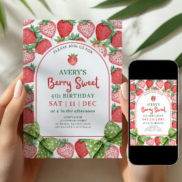Invitación de cumpleaños número 4 Berry Sweet de f