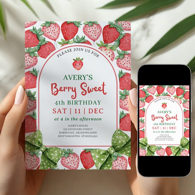 Invitación de cumpleaños número 4 Berry Sweet de f (Subido por el creador)