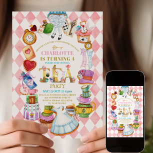 Invitación de cumpleaños número 4 de Alice en el p