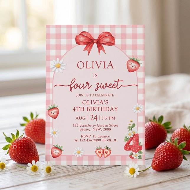 Invitación de cumpleaños número 4 de Bow Berry Fou (Subido por el creador)
