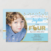 Invitación de cumpleaños número 4 de conejito en a