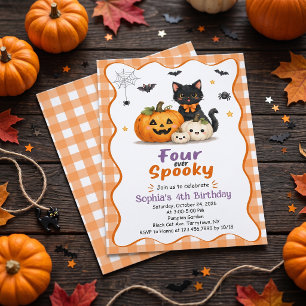 Invitación de cumpleaños número 4 de Halloween esp