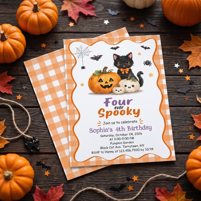Invitación de cumpleaños número 4 de Halloween esp (Subido por el creador)