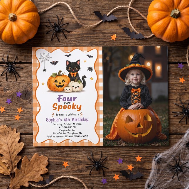 Invitación de cumpleaños número 4 de Halloween esp (Subido por el creador)
