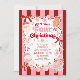 Invitación de cumpleaños número 4 de Navidad Todo 