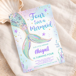Invitación de cumpleaños número 4 de Sirena