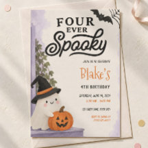 Invitación de cumpleaños número 4 'Four Ever Spook