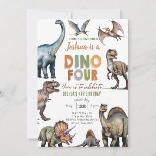 Invitación de cumpleaños número 4 para niño con di