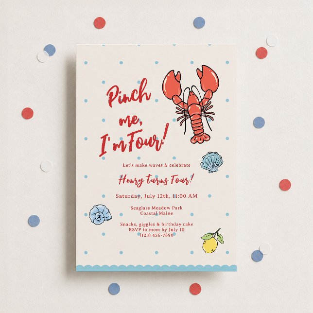 Invitación de cumpleaños número 4 Pinch Me I’m Fou (Subido por el creador)